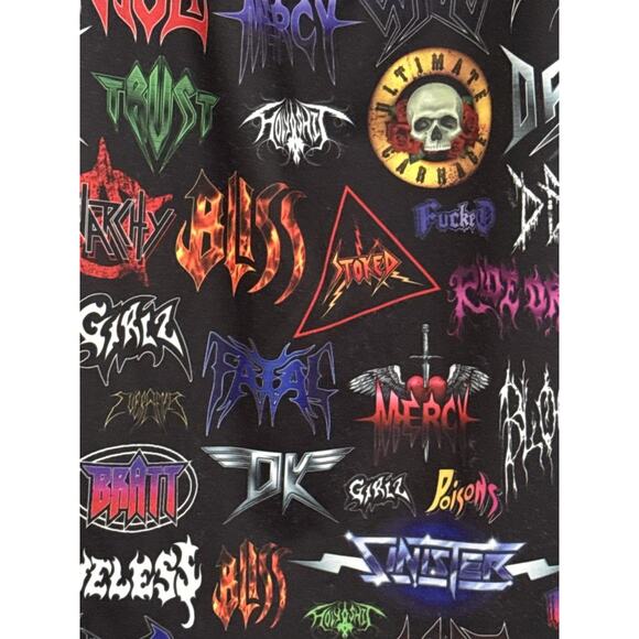 Current Mood Women's Med Bodycon Mini Dress Metal Rock Band Logos Punk Metalcore - Picture 5 of 12